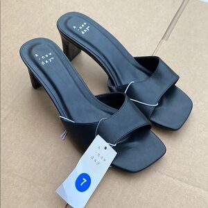 A New Day Women's Black Heeled Sandals